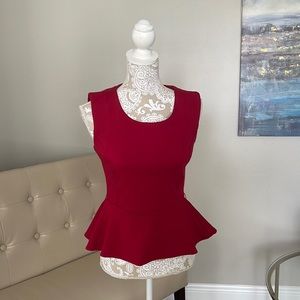 NY&CO Peplum Top in Red. Size 2